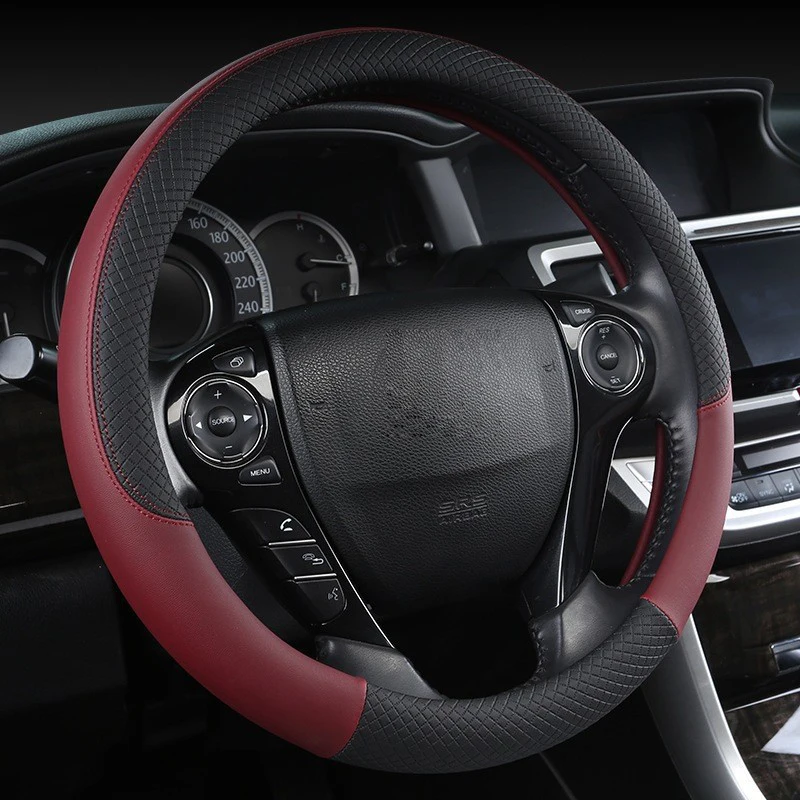 Car Steering Wheel Cover New Type Popular Genuine Leather Black Bag Custom Customize Personalised Logo Style Packing Pcs Color