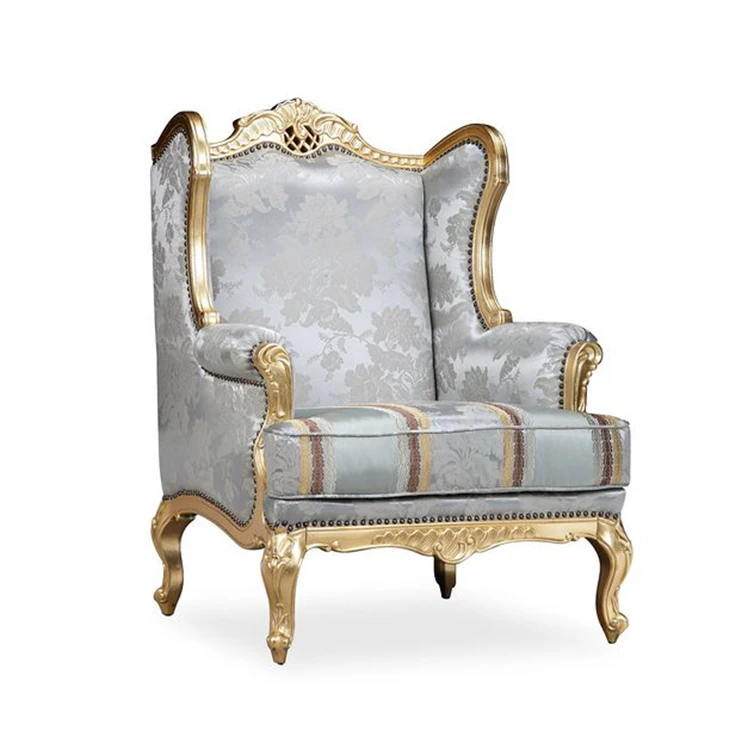 High quality bespoke furniture luxury wooden armchair with 100% hand carving for home use