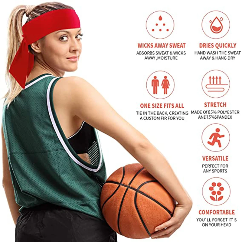 Sport Head Band Gym Running Tennis Football Mesh Fabric Dry Tie  Fit Sweatband Custom Ninja On Headband Printed Logo Basketball