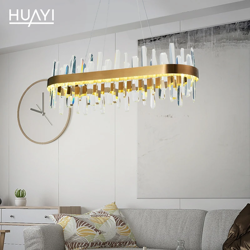 HUAYI China Manufacturer Contemporary Suspended Creative Vintage Hanging Crystal Chandelier Pendant Light