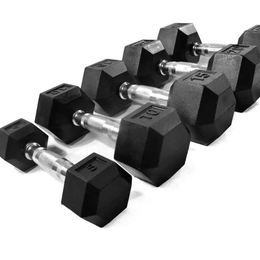 2023 Wholesale Customized weight Mancuernas Hex Dumbbell Set Rubber Hex Dumbbell Set Hex Dumbbells Pounds