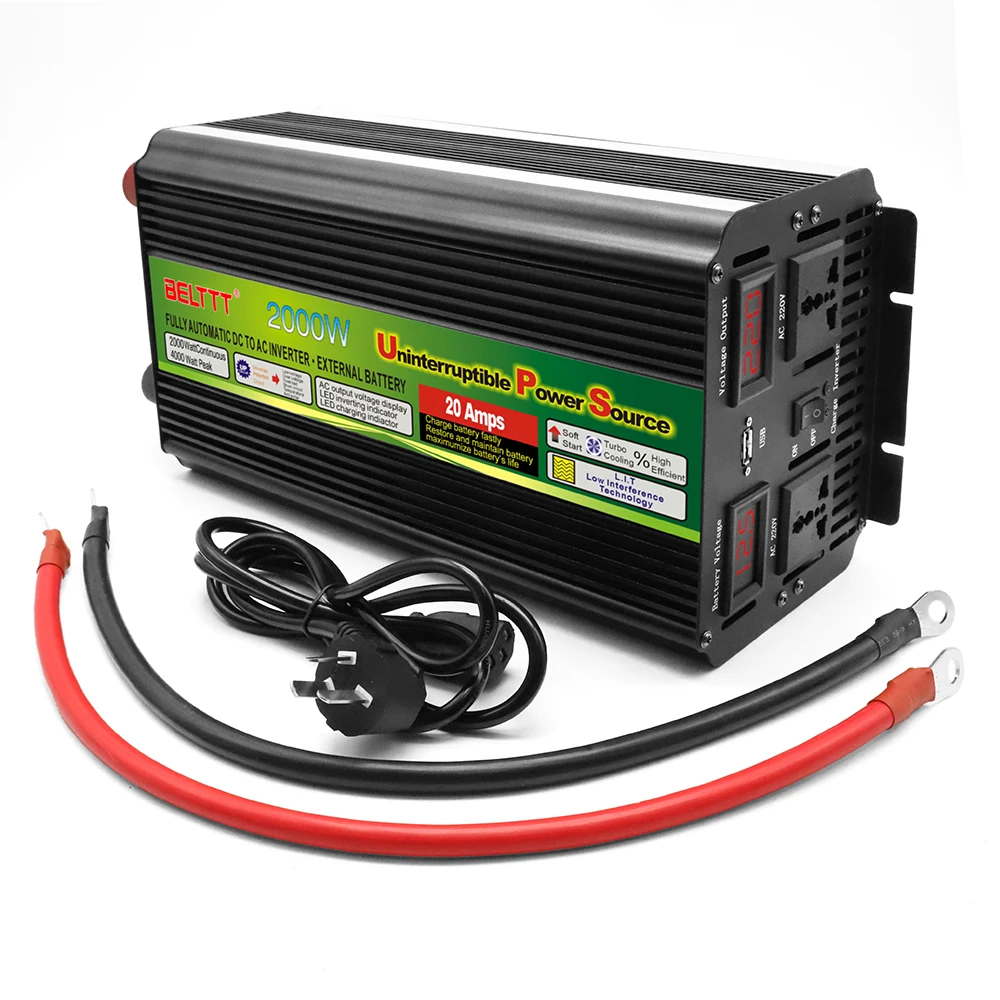 Original BELTTT off grid 12v to 220v UPS dc to ac modified sine wave inverter 2000 watts with charger