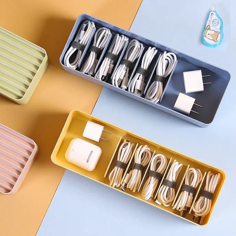 Usb Data Cable Storage Box Organizer Case Holder Phone Charger Plug Electric Wire Earphone Cable Management Box Case Organizer
