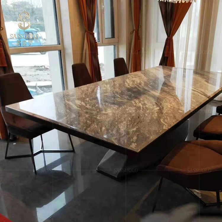 
Sassuolo luxury Louvre dinning furniture long marble italian design table dining table Foshan China 