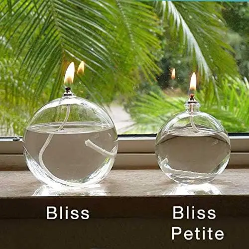Wholesale creative transparent hand blown decorative glass ball oil lamp