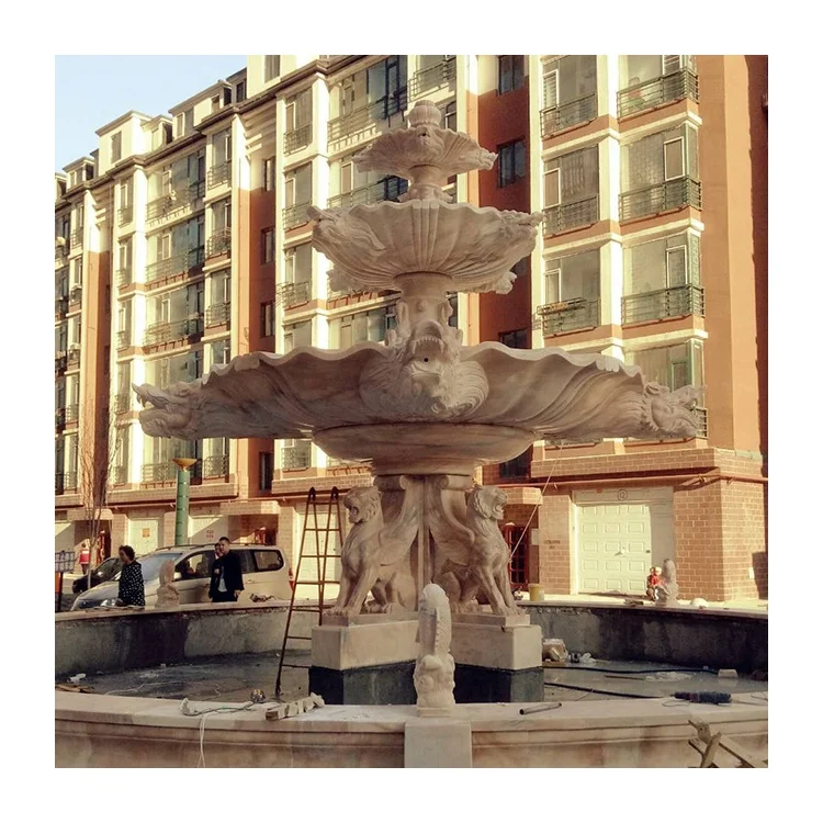 Cheap Price Marble Basin Garden Fountain Carved Marble Statue Water Pond Fountains Customized