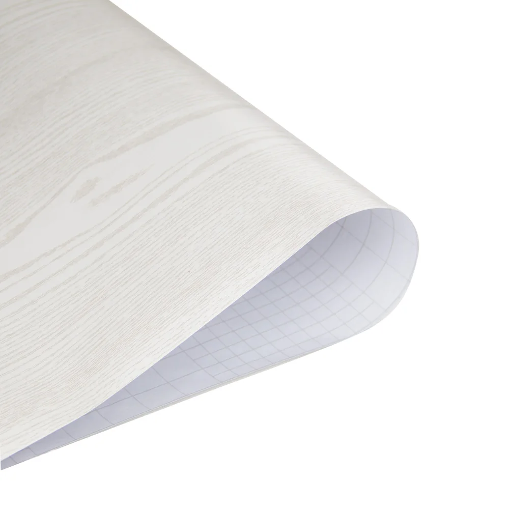 PVC Self-Adhesive Wallpaper Premium White  Modern Wood Grain Contact Paper for plastic flooring