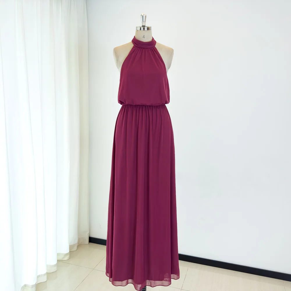 TEENYEE Romantic Bow Floor-Length Red Peach Wedding Bridesmaid Dresses Terracotta Bridesmaid Dress Women Lady Elegant
