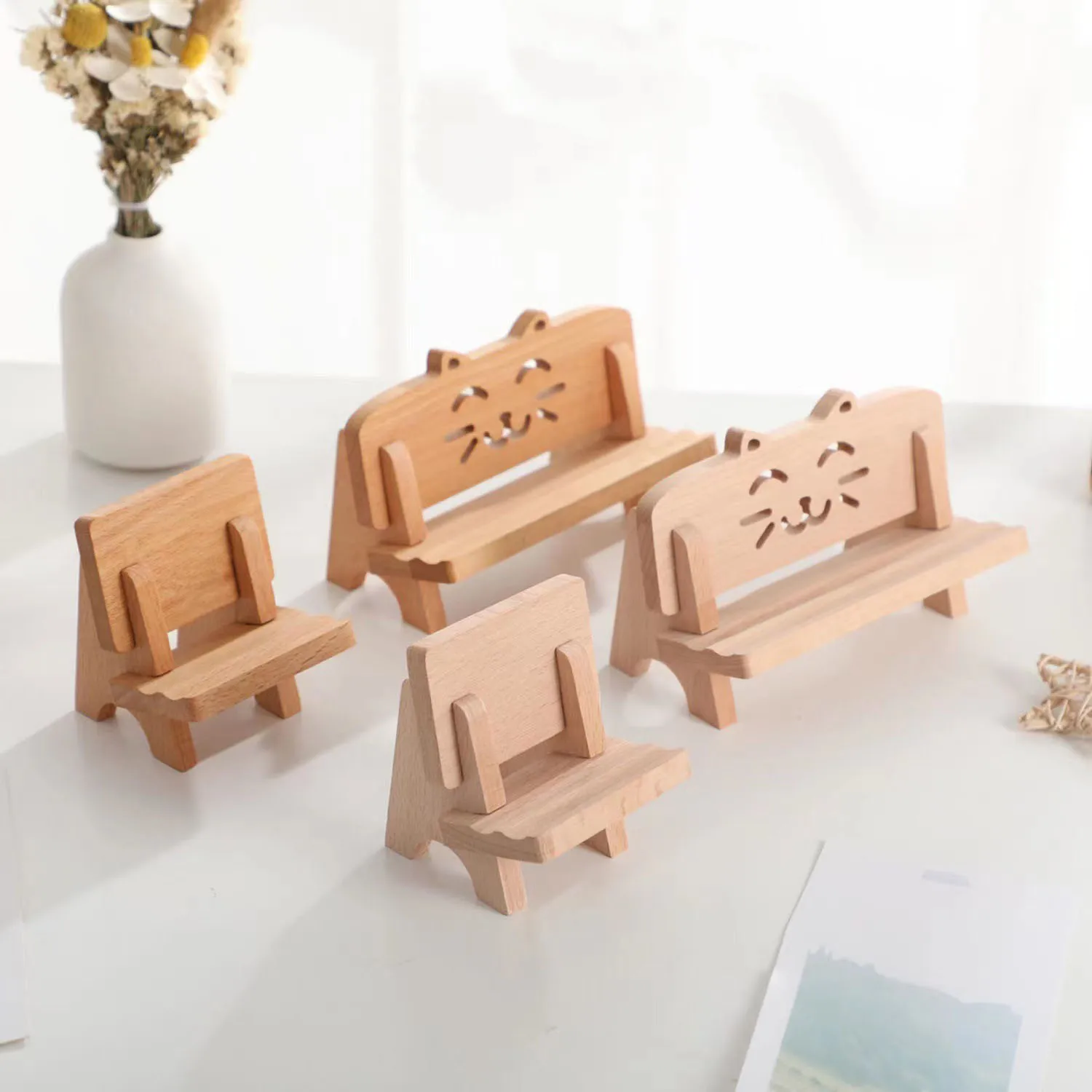 Bamboo Wooden Mobile Cell Phone Stand Desktop Tablet Holder For Phone