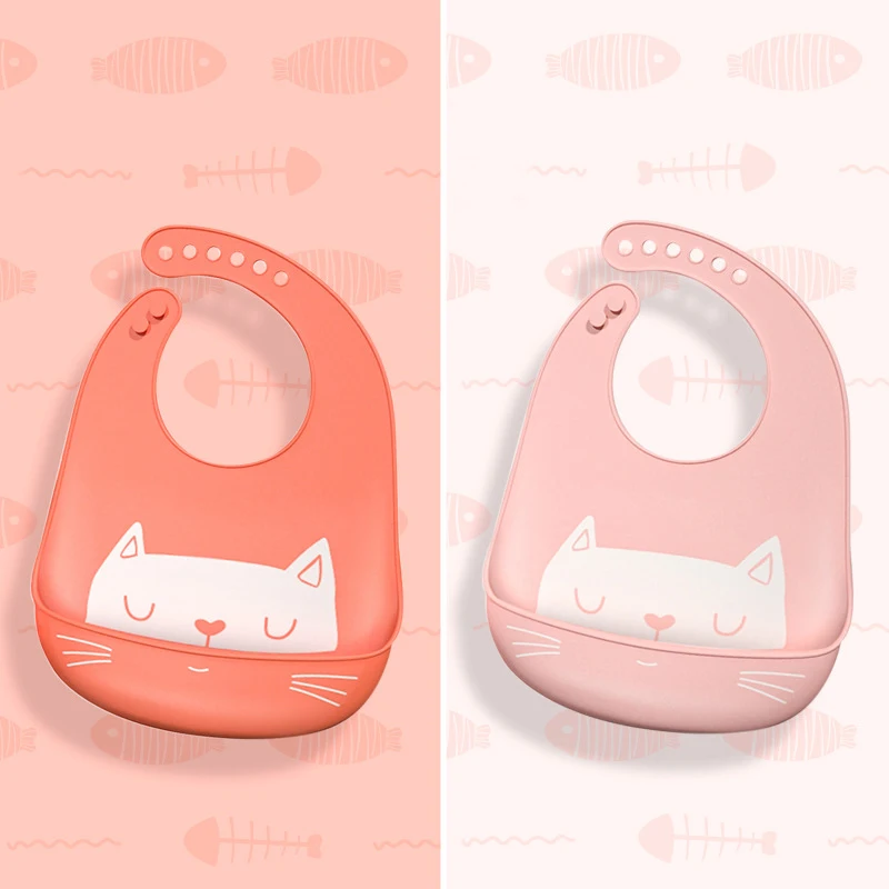 Custom Food Grade Silicone  Cartoon  Bibs Set Baby Food Supplement Tableware Waterproof Silicone Bib Baby Bibs For Christmas