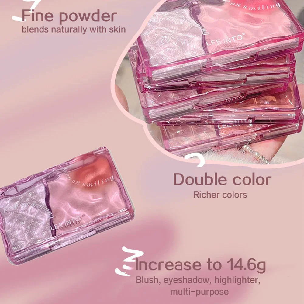 Blush & Highlighter Plate Cruelty-Free Matte Shimmer LEEINTO Long Lasting High Pigment Matte Pressed Powder Blush Plate