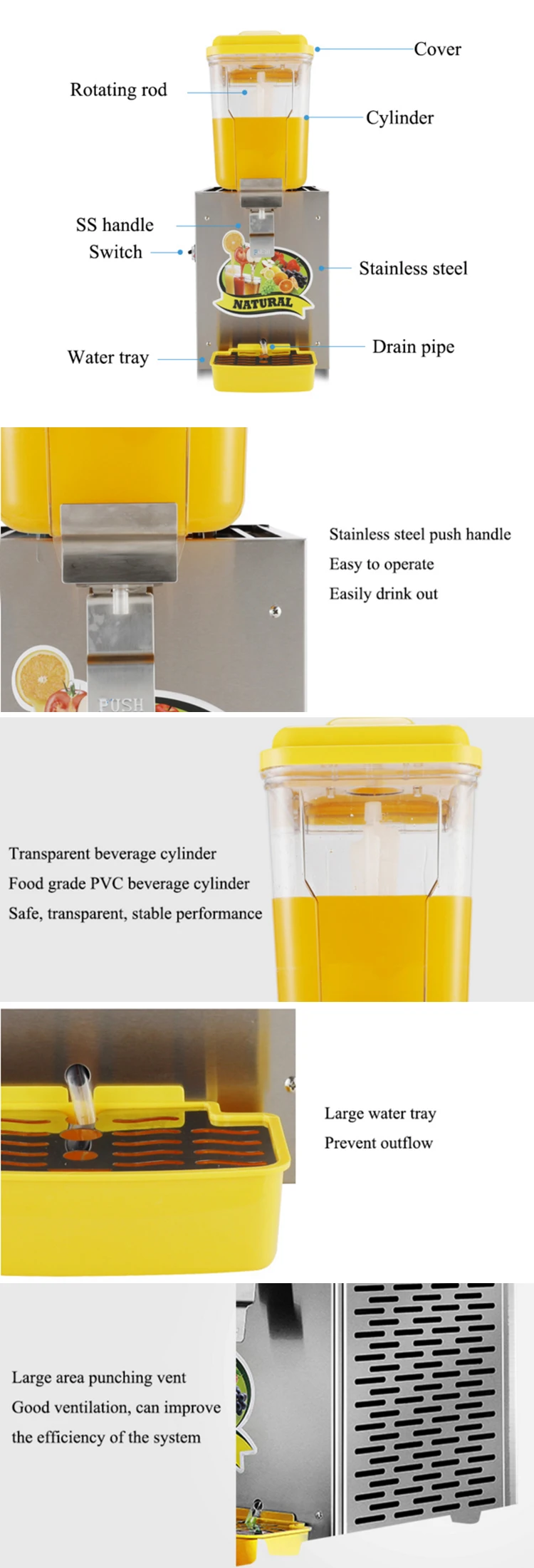 Factory Price Juice Dispenser for Sale Fully Automatic Natural Fruit Juice Dispense