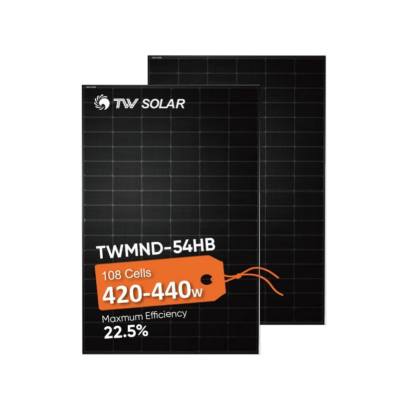 Hot Selling Tongwei Solar Roof Panel N type Monoficial Full Black Solarpanel 440W 435W 430W 425W Photovoltaic Tiles Panels
