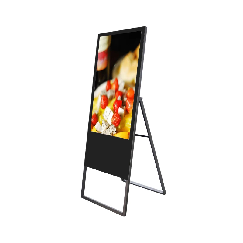 49 55 Inch Moveable Foldable Display Advertising Screen Portable Lcd Digital Signage Poster  in Restaurant Shopping Mall