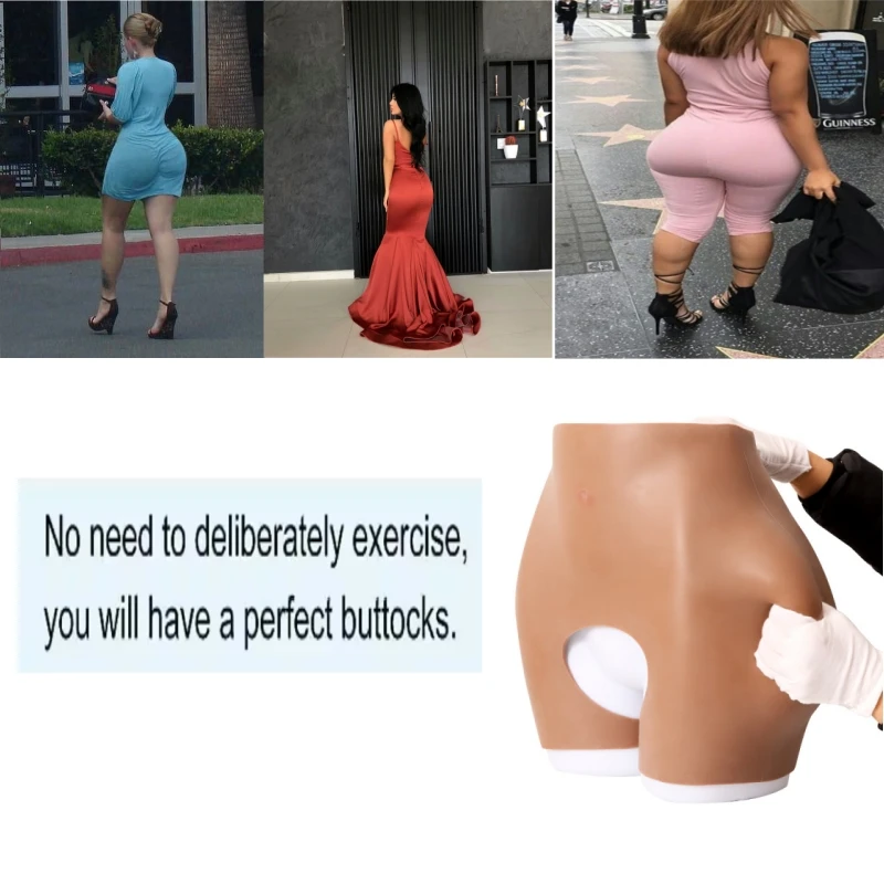 Fake Asses 2cm Silicone Padded Hip Butt Lifter Pantys Open Crotch Sissy Butt Enhancer Big Ass Silicon Shaper Underwear