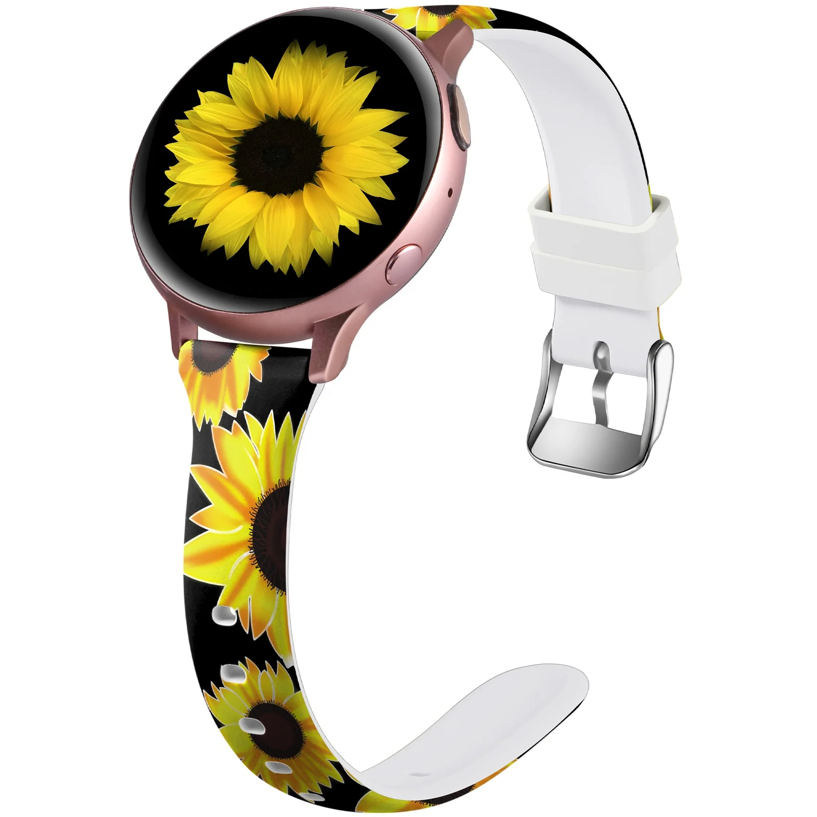20mm Universal Rubber Wristband Slim Pattern Strap For Garmin