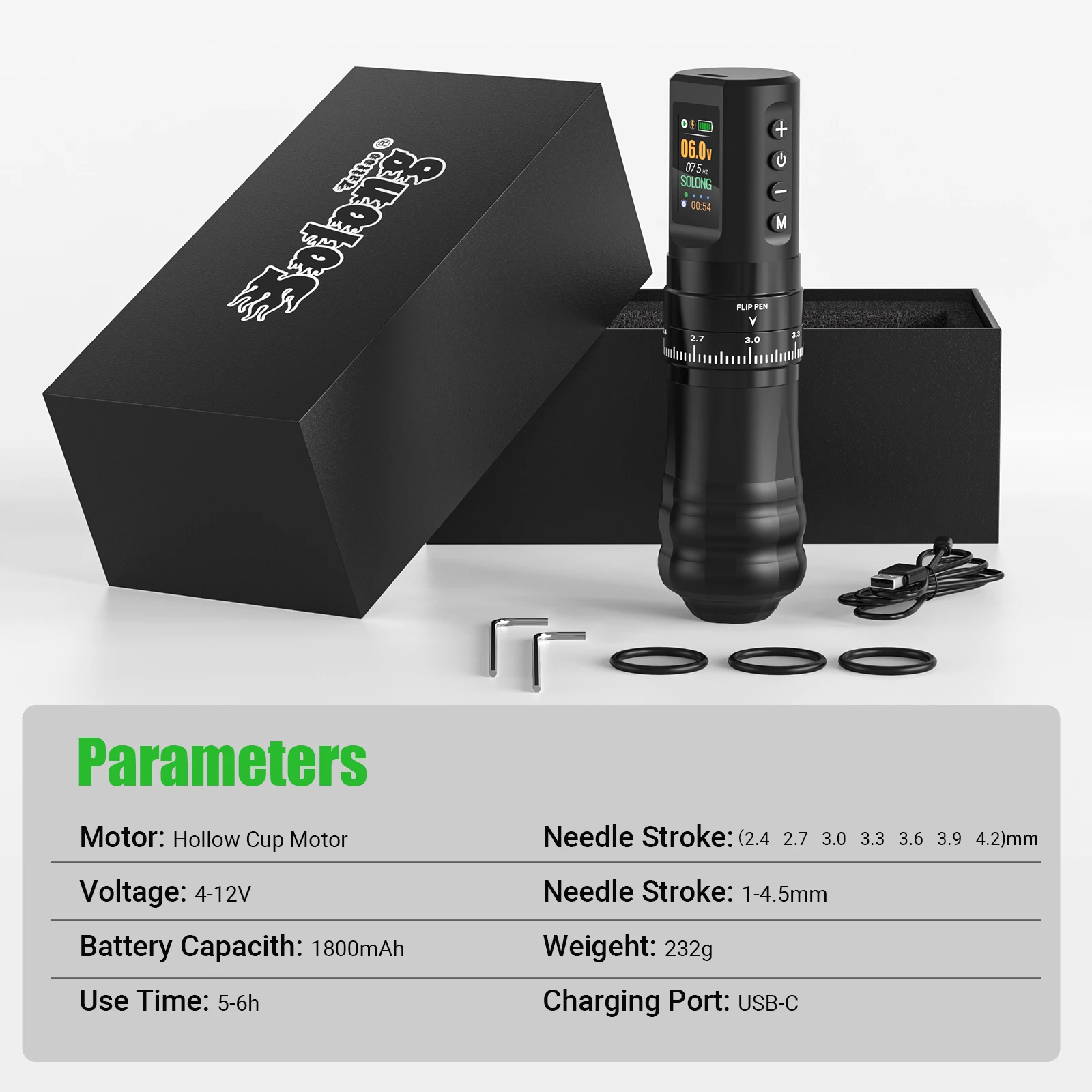 Hot sale Wireless Tattoo Machine Pen with Multi functional Body Art 1800Mah Digital OLED Display Tattoo Machine