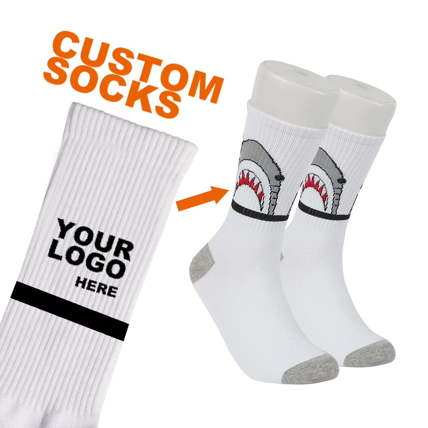 Free Mockup Design Low Moq Mens 100% Cotton Custom Logo Fitness Golf Athletic Socks Jacquard Knitted