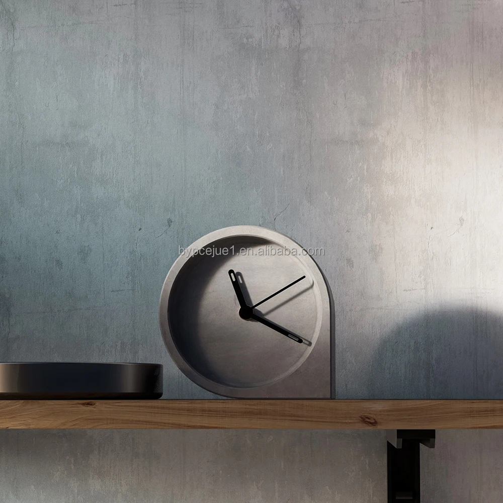 High Quality Fashion Personality Environmental Modern Cement Table Clocks Concrete Desk Alarm Clock