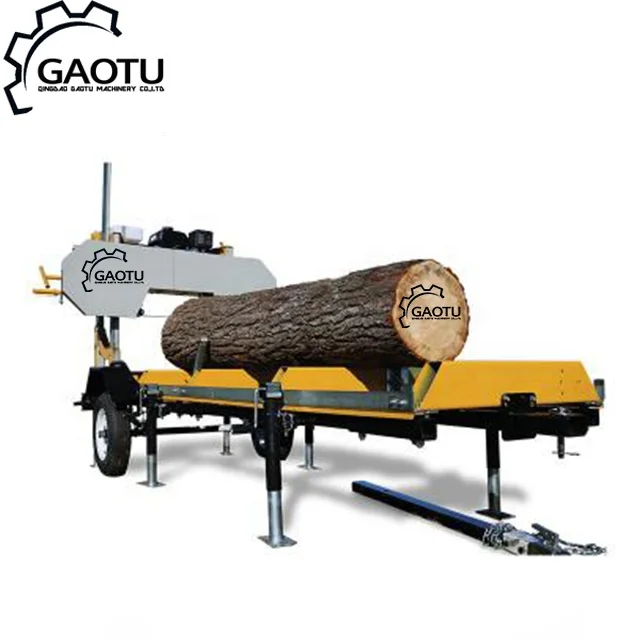 
Horizontal diesel log portable band sawmill for log 