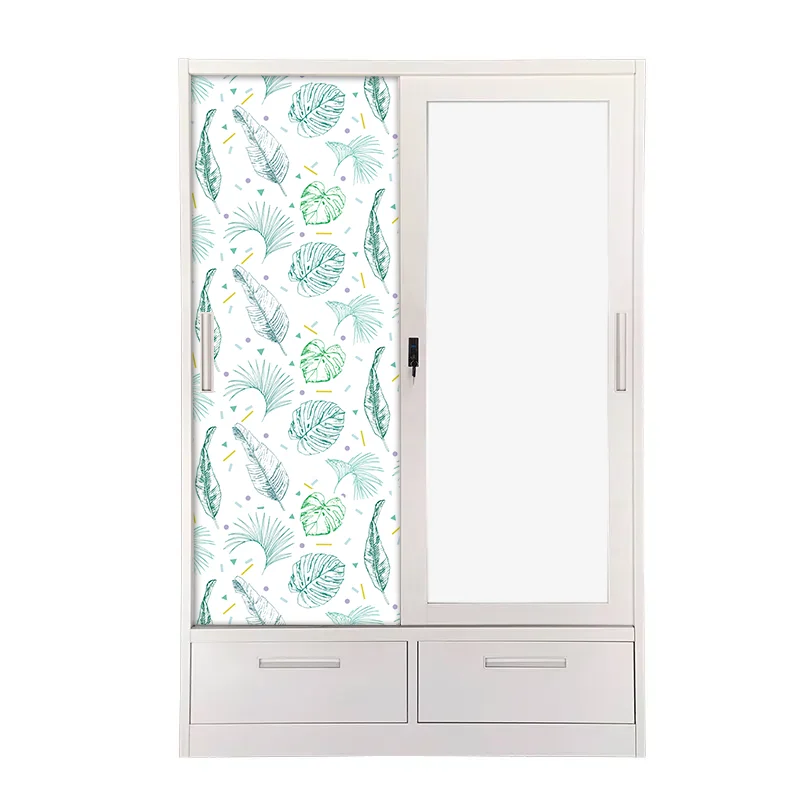 steel bedroom sliding doors wardrobe metal clothes cupboard