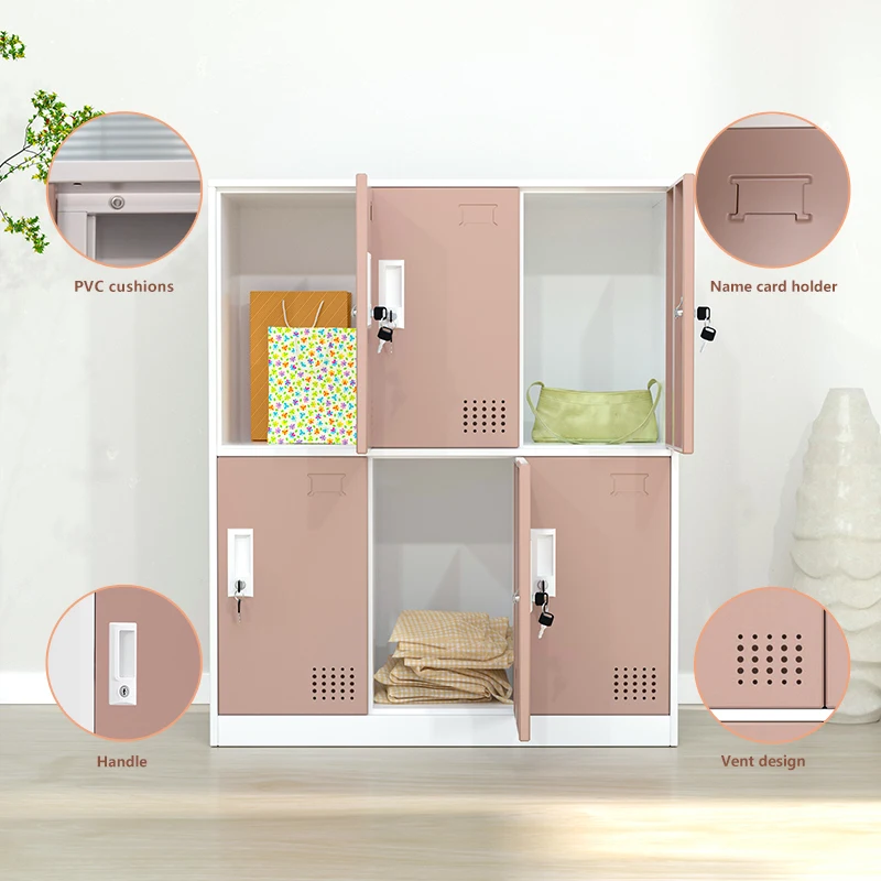 China Professional Custom OEM Gym Office 6-door Employee Clothing Shoe Cabinet Dressing Room Lockers