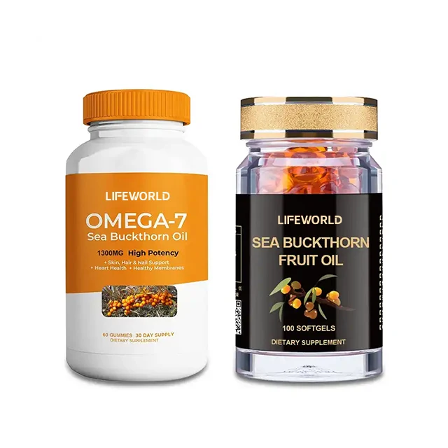 Hot Sale Private Label Skin Care 500mg Omega 7 Complete Sea Buckthorn Oil Berry Blend Sea buckthorn oil capsules