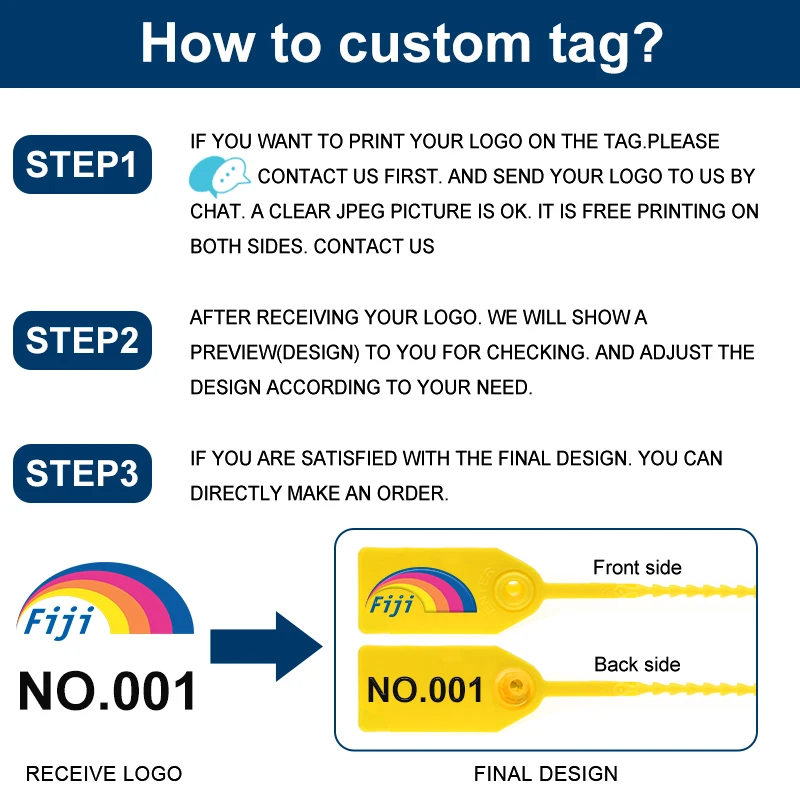 Clothing tag Printed Label Custom Logo padlock plastic zip tie Security seal tamper proof disposable Anti-theft deduction