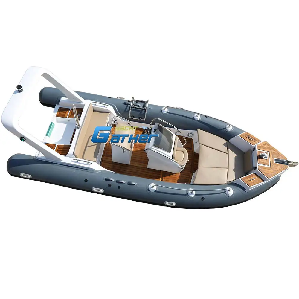 Europe Luxury 20ft RIB 600 Orca Hypalon fiberglass Rigid Hull Inflatable RIB Boats for sale