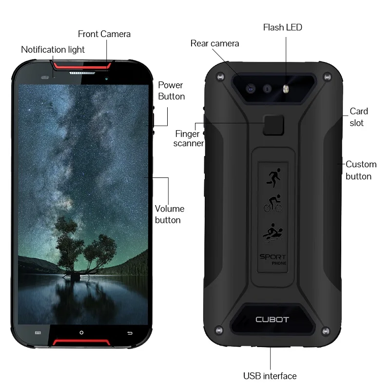 Cubot Quest Lite Original Rugged phone 3+32GB 3000mAh 5.0 inch 8MP 13MP Cellphone IP68 MT6761 Android 9 Smartphones