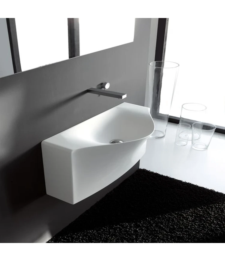 Newest spoon shape white solid surface sink basin factory