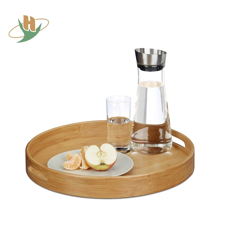 
Plate Eco Friendly Round Solid Wooden Amenity Tray Custom  (62356589332)