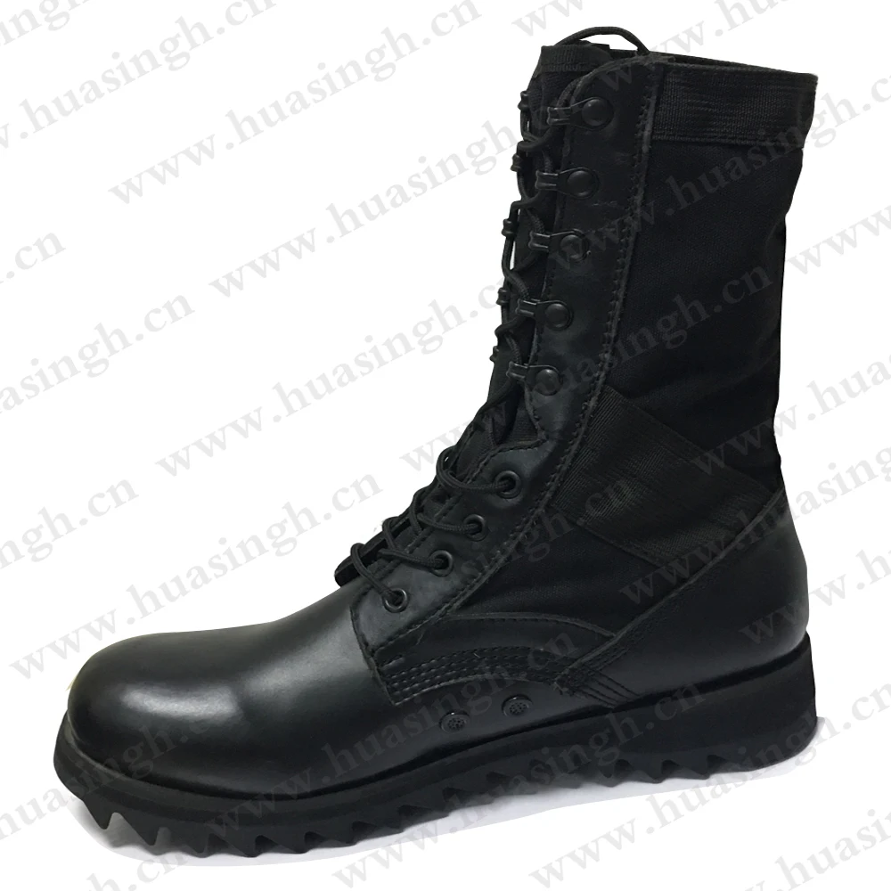 ZH, outdoor off-road abrasion-resistant rubber sole hunting boots combat rip-stop anti-shock tactical boots black HSM261