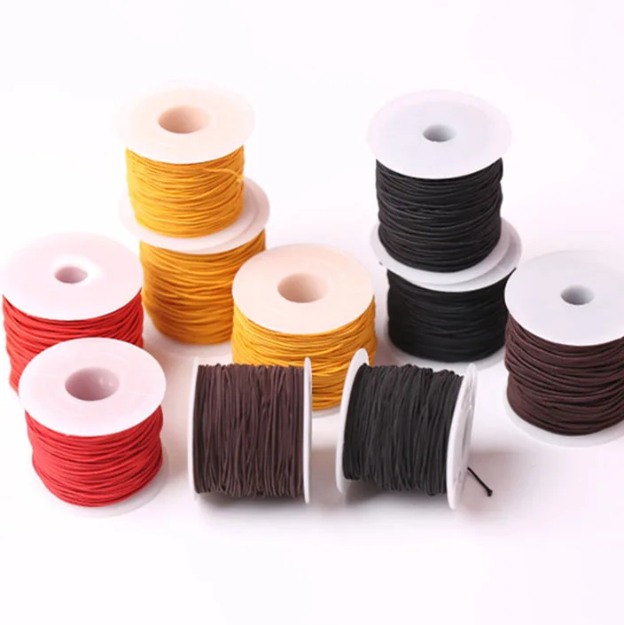 High tenacity core-covered elastic rope polyester elastic cord braided rope durable beading rope for bracelet jewelry making