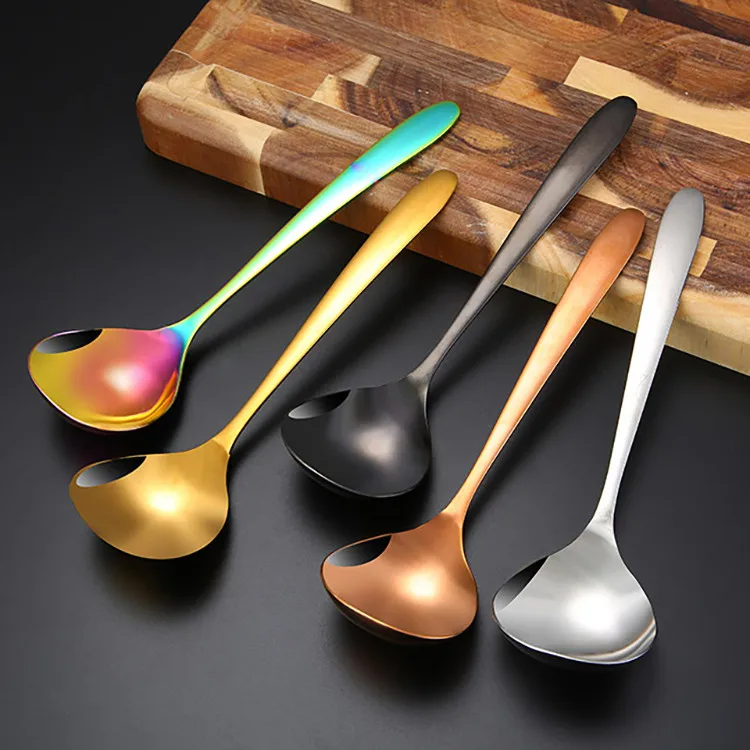 Factory wholesale 18/8 stainless steel custom Logo Spoon high quality Chinese soup spoon for noodles