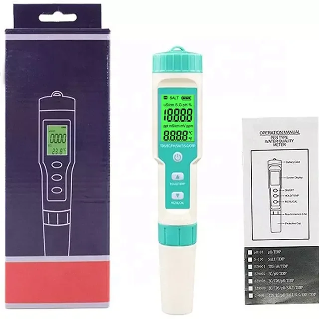 Digital Water ph Tester 7 in 1 Multi Function TDS Digital Water ph Tester Meter