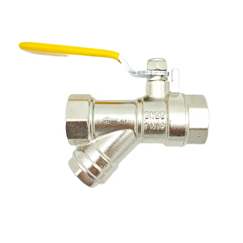 Factory Supplied Y-Strainer Brass Ball Valves With Female G * Female G Long Handle Manual Control Stainless Steel Or Brass Ball