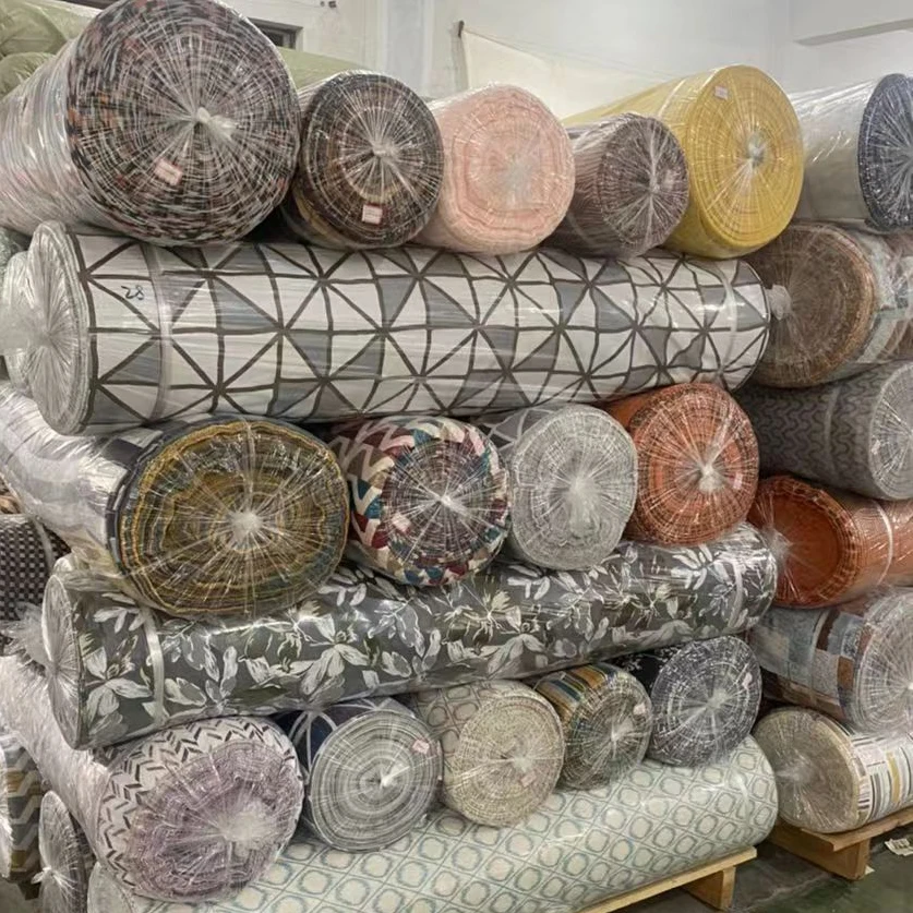 Textile high quality stock lot chenille jacquard fabric curtain fabrics for home textile curtain pillow