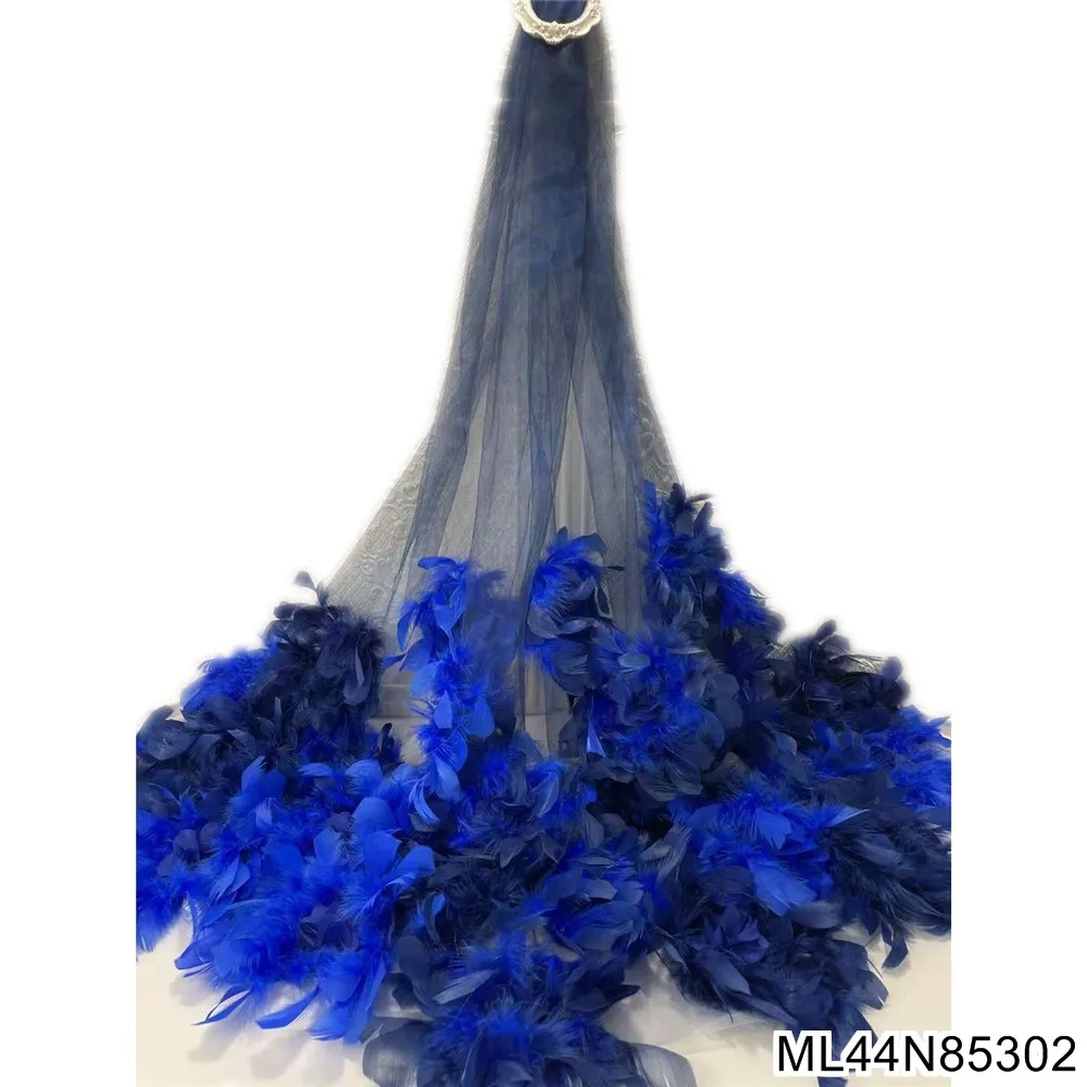 Beautifical tulle net party lace fabric 3d african lace for women french tulle with beads fabric ML44N853