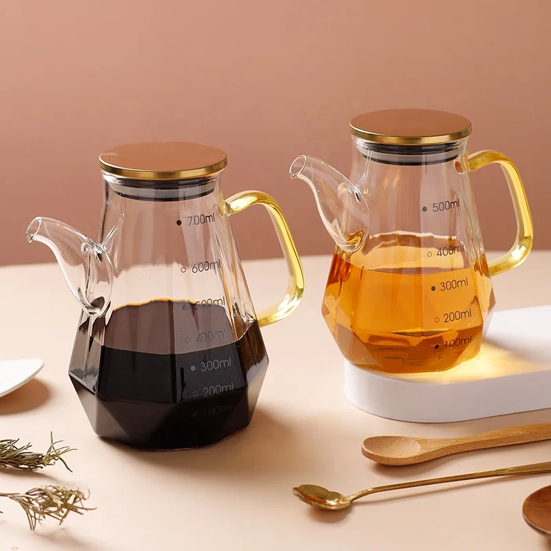 Glass Olive Oil Bottle Dispenser 23.5 Ounce Large Glass Oil Dispenser Bottle with lid measurement