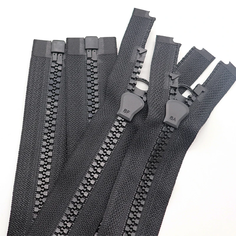 Hot sale #8 open end big teeth plastic zipper for down jacket large plastic zipper auto-lock slider resin zipper manufacturer