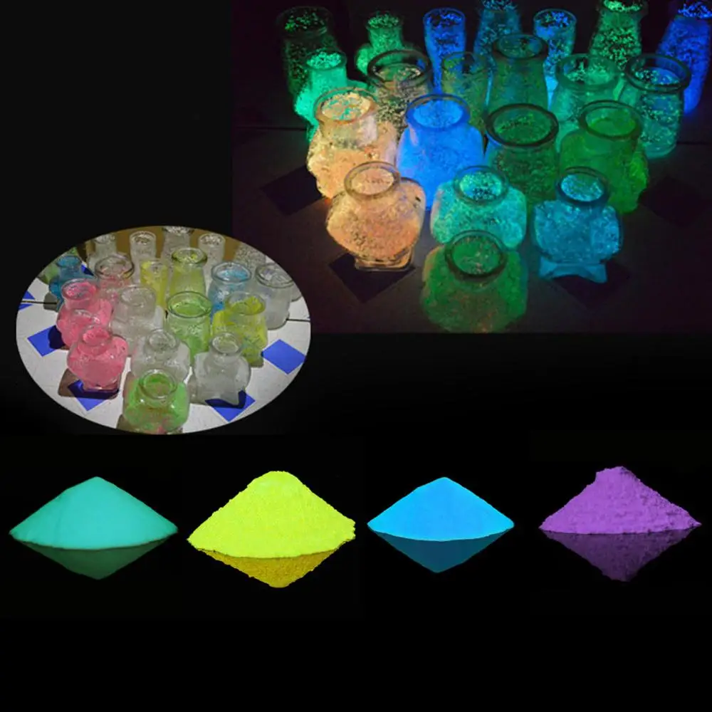 
xuqi hot sale new sparkling light glow in the dark powder use in color nail art 