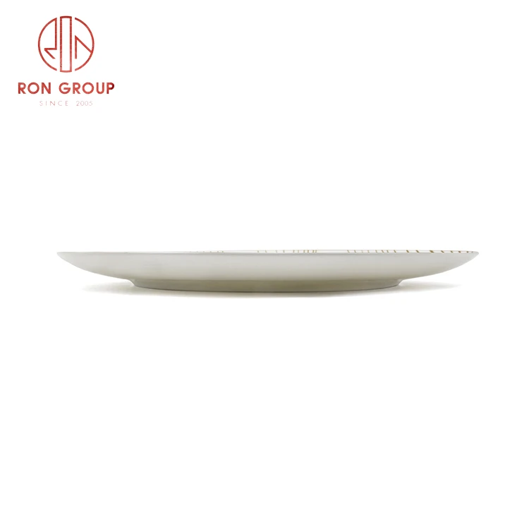 High Quality Popular Kitchen Plate with Growth Ring and Heart Pattern Ceramic Set Restaurant New Bone China Dishes Plates