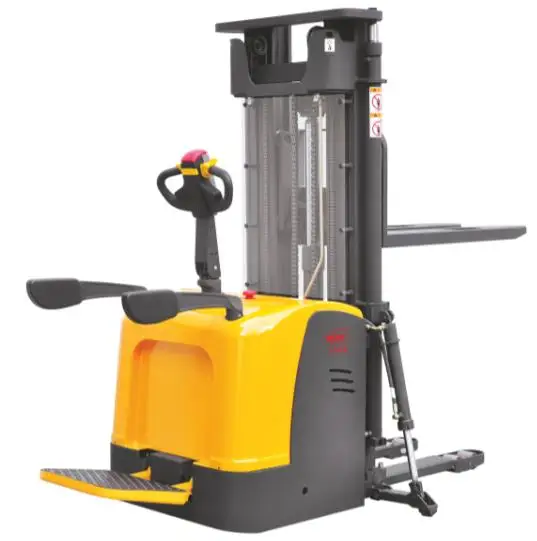 
Xilin 6.5M 2000KG 4400lbs Battery Powered Hydraulic Portable Straddle Stacker With Standing Platform 