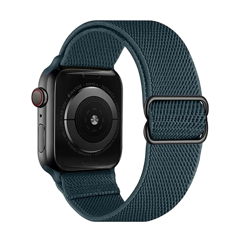 Stretchy Elastic Adjustable Band for Apple Watch 8/7 Ultra 49mm 45mm 42mm 44mm, Nylon Solo Loop Braided Stretches Women Men