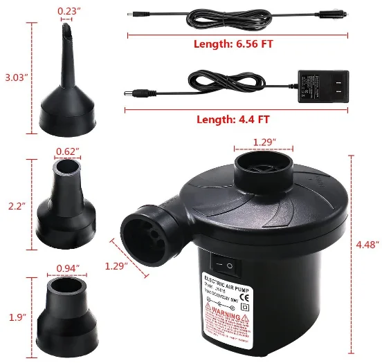 Factory Manufacture 12v car electric air pump rechargeable for mattresses