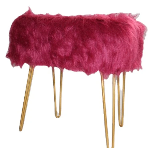 Квадратный бархатный табурет для ног Ottoman с деревянной ногой