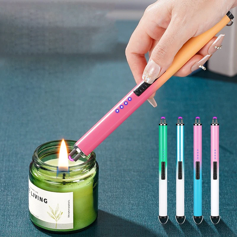 Colorful USB Smart Charging Arc Ignition Stick Lighter Newest Cheap Metal Business Gift for Stove and Candle