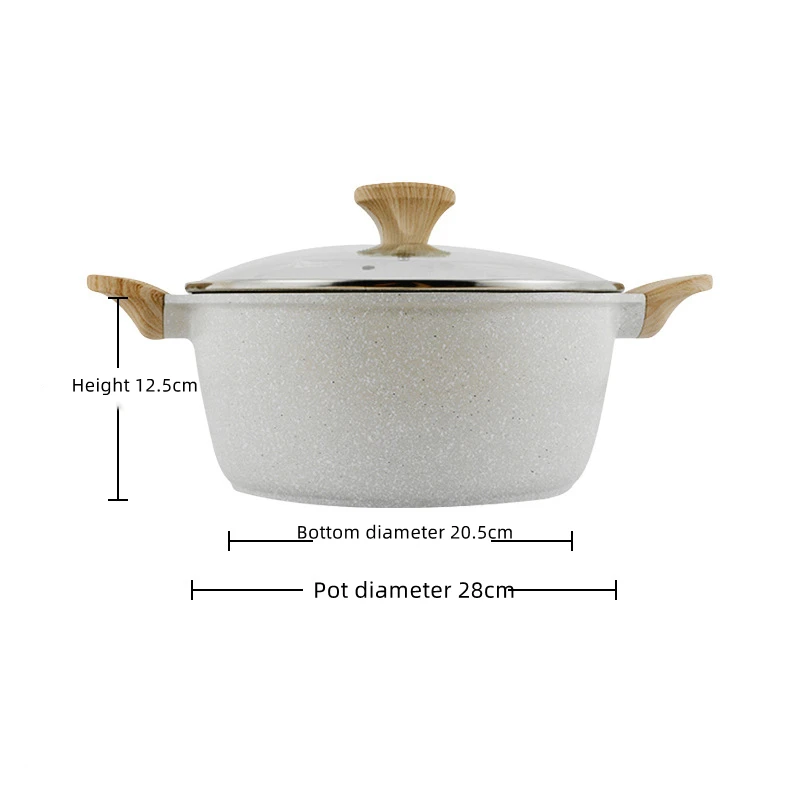 Granite saucepan with lid custom logo oem cast aluminum casserole