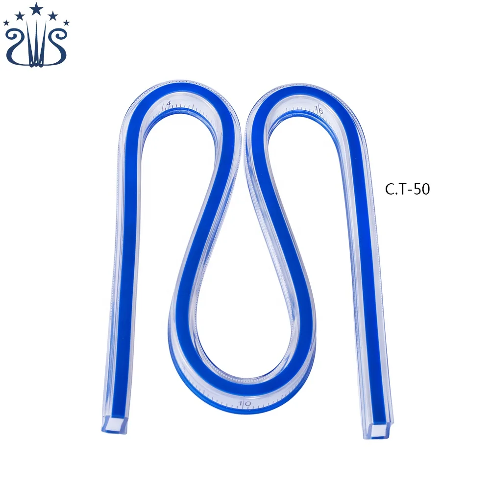 RTS High Quality Metric Plastic Measuring Sewing Tool 50cm Scale Flexible Curve Ruler